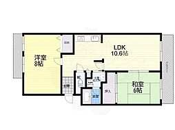 エバーグレイス西宮 2LDKの間取図画像