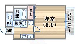 プレッツァ西宮 1Kの間取図画像