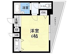 エスリード上甲子園 1Kの間取図画像