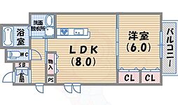 ダンデライオン門戸 1LDKの間取図画像
