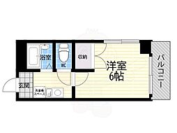 ワンズ仁川 ワンルームの間取図画像