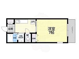 ハッピーハイツ1番館 1Kの間取図画像