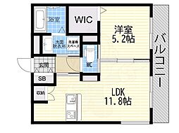 西宮市樋之池町マンション 1LDKの間取図画像