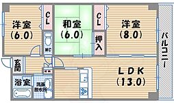 アミューズメント1番館 3LDKの間取図画像