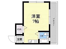 グランディア甲東園 ワンルームの間取図画像