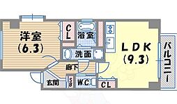 ルミエール北口 1LDKの間取図画像