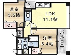 西宮アネックス 2LDKの間取図画像