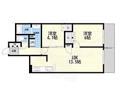 ジオ・ウェリス西宮北口 2LDKの間取図画像