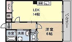 シャルム香ケ丘 1LDKの間取図画像
