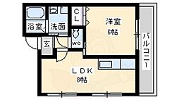 シェモア堺 1LDKの間取図画像