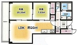 メルクマール深阪 2LDKの間取図画像