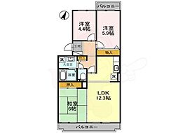オースター6番館 3LDKの間取図画像