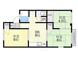 ビューハイツ土師 3DKの間取図画像
