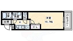 フジパレス初芝イースト 1Kの間取図画像