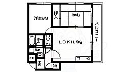 パーク大浜 2LDKの間取図画像