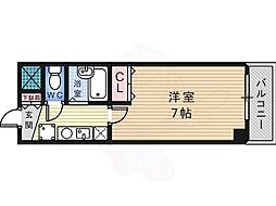アントワープなかもず 1Kの間取図画像