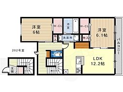 ウェストカンパーニュ 2LDKの間取図画像
