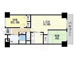 シャルム堺C棟 2LDKの間取図画像