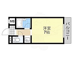 リープハーベン北花田 1Kの間取図画像