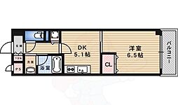 ドゥーロ北長尾 1DKの間取図画像