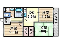 ドミールマジェスター 3DKの間取図画像