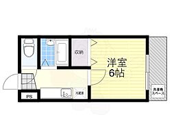 ラ・フィ・ネ 1Kの間取図画像