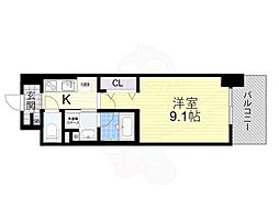 グランディール和 1Kの間取図画像