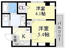エヌエムキャラントキャトフ 2Kの間取図画像