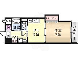 エスポワール中百舌鳥 1DKの間取図画像