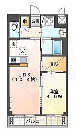 サンフォレスト成和 1LDKの間取図画像