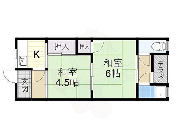 村上文化 ｜大阪府堺市堺区霞ヶ丘町１丁(賃貸アパート2K・2階・28.00㎡)の写真 その2