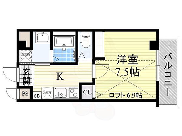 大阪府堺市北区北花田町３丁(賃貸マンション1K・4階・25.62㎡)の写真 その2