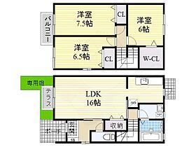 大阪府堺市北区長曽根町3051番1号（賃貸テラスハウス3LDK・1階・89.42㎡） その2