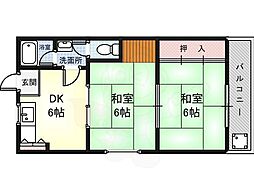 昭和ビル 2DKの間取図画像