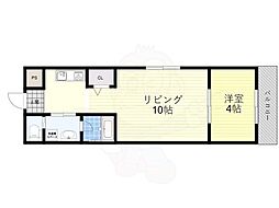 堺市堺区南向陽町1丁アパート 1LDKの間取図画像