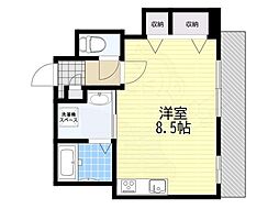 中之町TKハイツ ワンルームの間取図画像