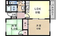 高橋ハイツ 2DKの間取図画像