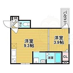 GRAND SUWA 1LDKの間取図画像