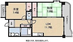 グランシェールS 2LDKの間取図画像