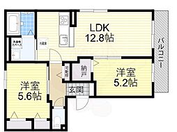 ハイムオオトリ 2SLDKの間取図画像