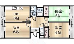 グレース西之町 2LDKの間取図画像