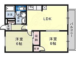 モアクレスト白鷺 2LDKの間取図画像