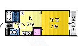 プルメリア ワンルームの間取図画像