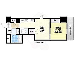 CLOVERVIEWKITAHANADA 1DKの間取図画像