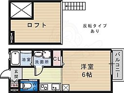 ヒルズ東雲A棟 ワンルームの間取図画像