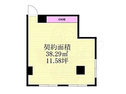 淀屋橋ホワイトビル ワンルームの間取図画像