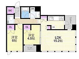 堂島ザ・レジデンスマークタワー 2LDKの間取図画像