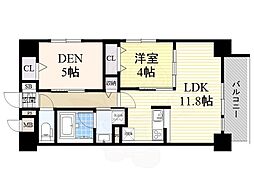 フェリースヴィダ福島 1SLDKの間取図画像