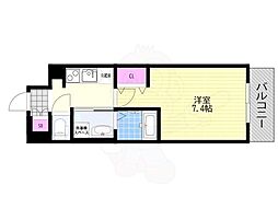 ミュプレ北浜 1Kの間取図画像