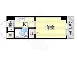 ノルデンハイム北 1Kの間取図画像